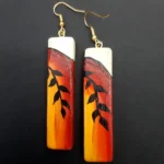 گوشواره باریک شاخه سیاه طرح 3