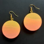 گوشواره چوبی غروب پاستیلی